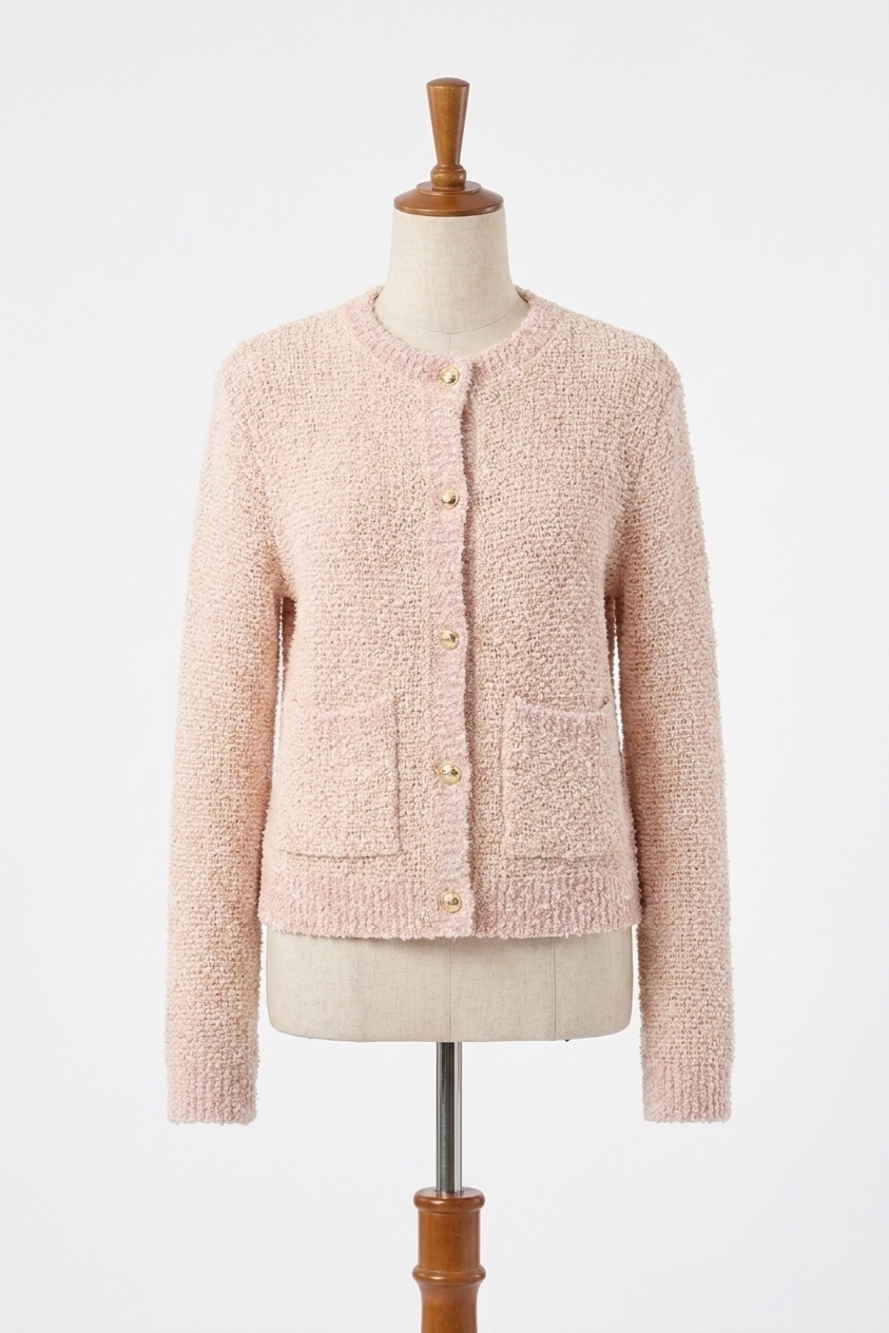 NEW IRO zelda sweater jacket in pink beige